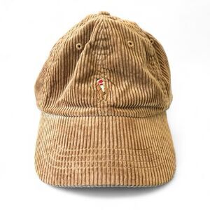Polo Ralph Lauren NWT Tan Corduroy Ball Cap Leather Strapback Embroidered Pony